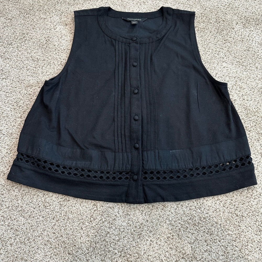 Banana Republic Black Sleeveless Blouse Size XXS NWOT